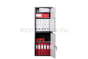 Шкаф бухгалтерский AIKO SL-125/2T EL Графит (RAL 7024) / Светло-серый (RAL 7038) фото