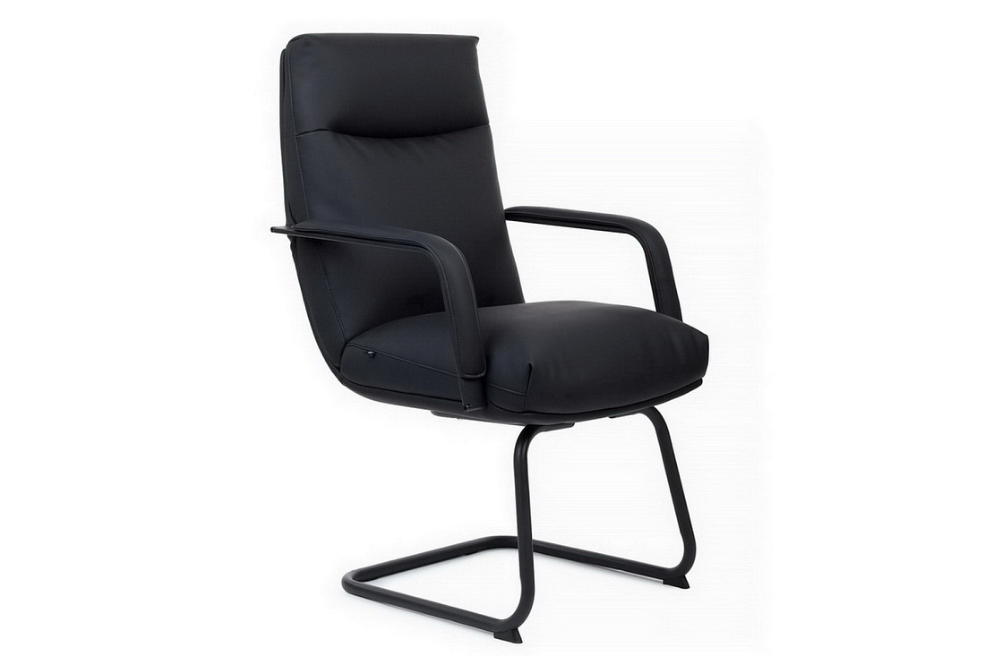 конференц-кресло rv chair otto cv-p001bs чёрная экокожа фото