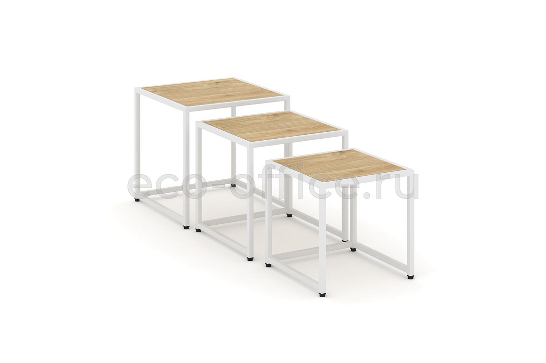 Стол журнальный LOFT VR.L-SJK-45 Тиквуд Светлый / Белый металл  стоимость