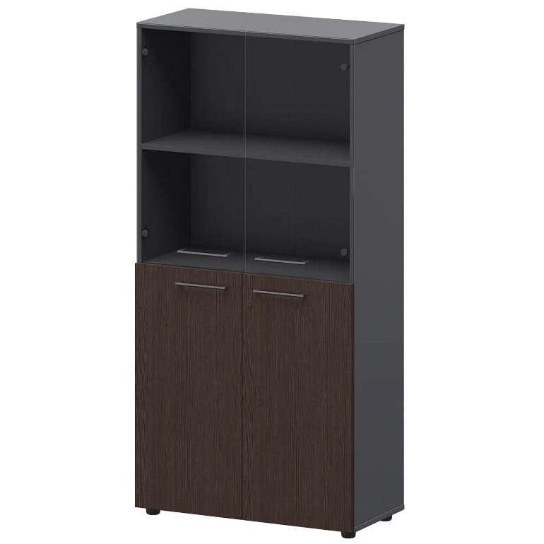 шкаф высокий комб. protech смш48.28f.28s дуб венге/графит фото