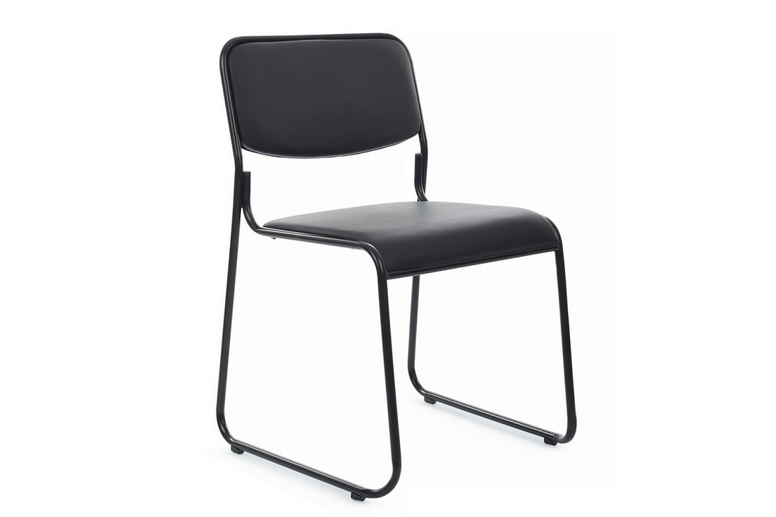 кресло rv chair nix omkl-01b чёрная экокожа / чёрный металл фото