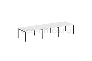 Стол переговорный (3 столешницы) METAL SYSTEM QUATTRO 5x5 50БП.ПРГ-3.3 Белый / Антрацит металл фото