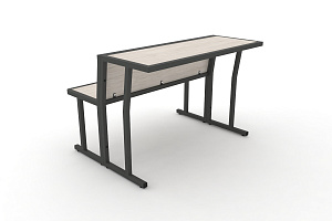 Комплект скамья со столом DESK DKN-1100LS Денвер Светлый / Антрацит металл фото
