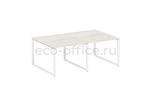 Стол переговорный (2 столешницы) METAL SYSTEM STYLE БО.ПРГ-2.1 Дуб Наварра / Белый металл фото