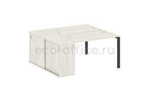Рабочая станция с опорным шкафом-купе METAL SYSTEM STYLE БП.РС-СШК-1.2 Дуб Наварра / Антрацит металл фото