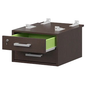 Тумба подвесная для столов на м/каркасе гл.730 мм Protech АМТ2-02М.73 Дуб венге/Белый фото