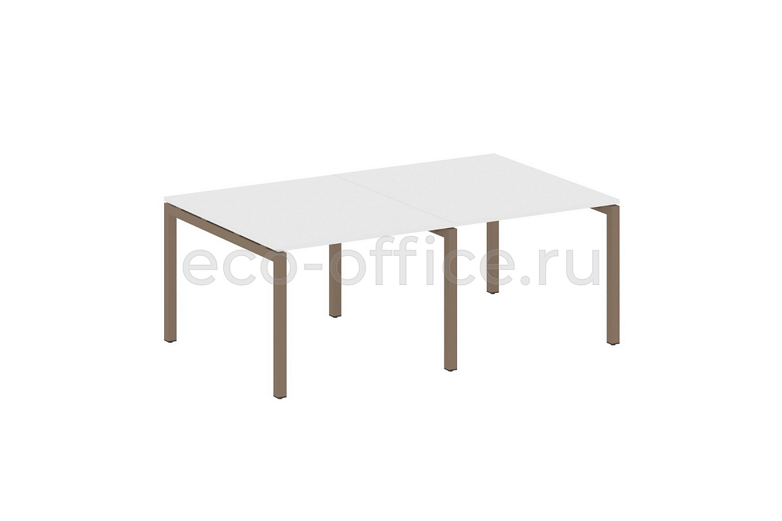 Стол переговорный (2 столешницы) METAL SYSTEM QUATTRO 5x5 50БП.ПРГ-2.1 Белый / Мокко металл  стоимость