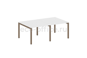 Стол переговорный (2 столешницы) METAL SYSTEM QUATTRO 5x5 50БП.ПРГ-2.1 Белый / Мокко металл фото