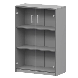 Стеллаж средний с прозрачным стеклом Protech А-304/А-стл304пр Серый фото