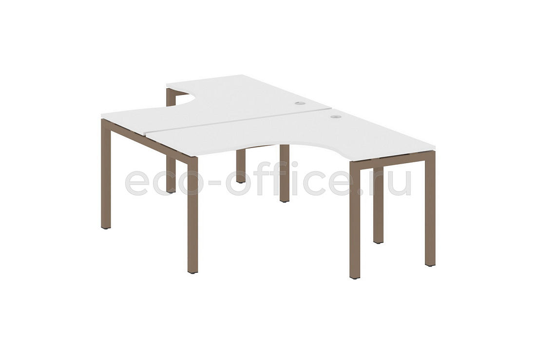 Рабочая станция криволинейная METAL SYSTEM QUATTRO 5x5 50БП.РАС-СА-2.3 Белый / Мокко металл купить в Москве
