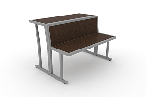 Комплект скамья со столом DESK DKN-1100LS Венге Цаво / Серый металл фото