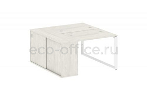Рабочая станция с опорным шкафом-купе METAL SYSTEM STYLE БО.РС-СШК-1.1 Дуб Наварра / Белый металл фото