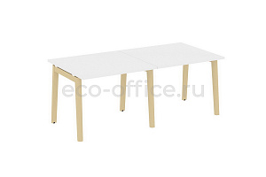 Стол переговорный (2 столешницы) ONIX WOOD OW.PRG-2.1 Белый Бриллиант / Дуб Светлый фото