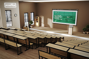 Мебель для аудиторий DESK Тиквуд Светлый / Антрацит металл фото