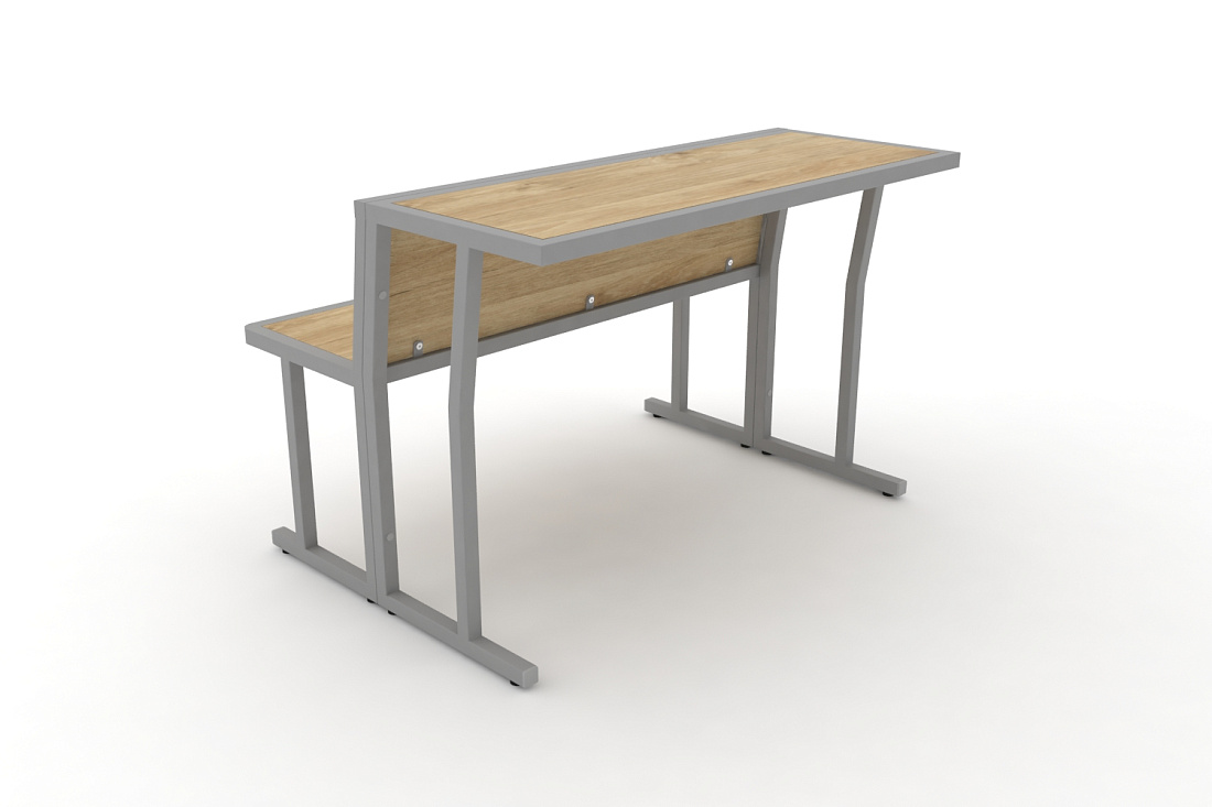 Комплект учебный скамья со столом DESK DKN-1500LS Тиквуд Светлый / Серый металл  стоимость