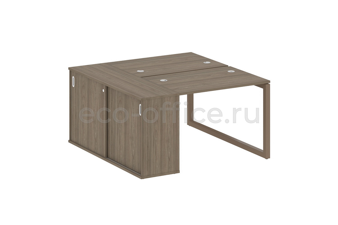 Рабочая станция с опорным шкафом-купе METAL SYSTEM QUATTRO 5x5 50БО.РС-СШК-1.1 Вяз Благородный / Мокко металл  стоимость