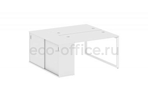 Рабочая станция с опорным шкафом-купе METAL SYSTEM STYLE БО.РС-СШК-1.2 Белый / Белый металл фото