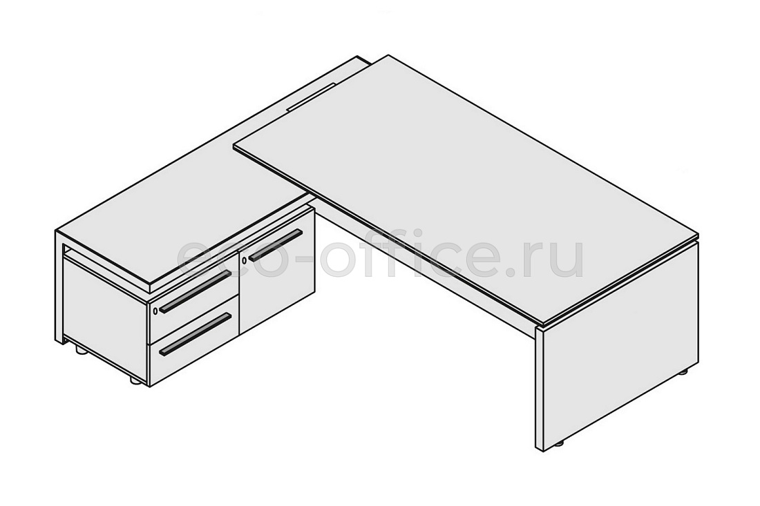 Стол руководителя с левой приставкой (с top access) E.O.S. 118223 Natural Oak (Cod.07)  стоимость