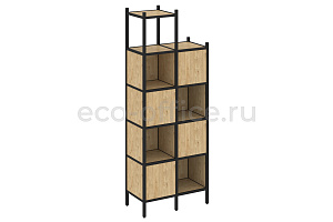 Комплект наборного стеллажа LOFT VR.L-20 Тиквуд Светлый / Чёрный металл фото