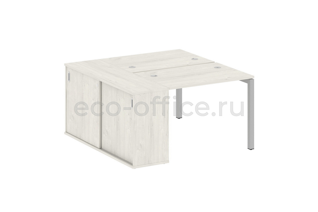 Рабочая станция с опорным шкафом-купе METAL SYSTEM QUATTRO 5X5 50БП.РС-СШК-1.1 Дуб Наварра / Серый металл купить в Москве