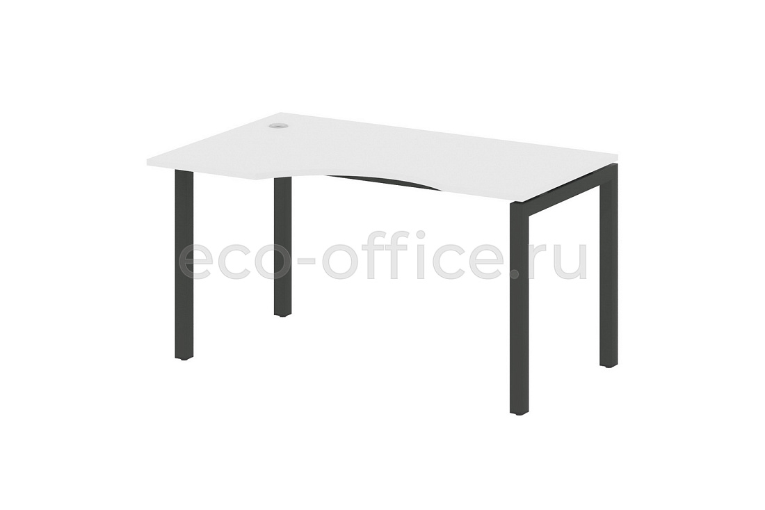 Стол криволинейный левый METAL SYSTEM QUATTRO 5x5 50БП.СА-2 Л Белый / Антрацит металл купить в Москве