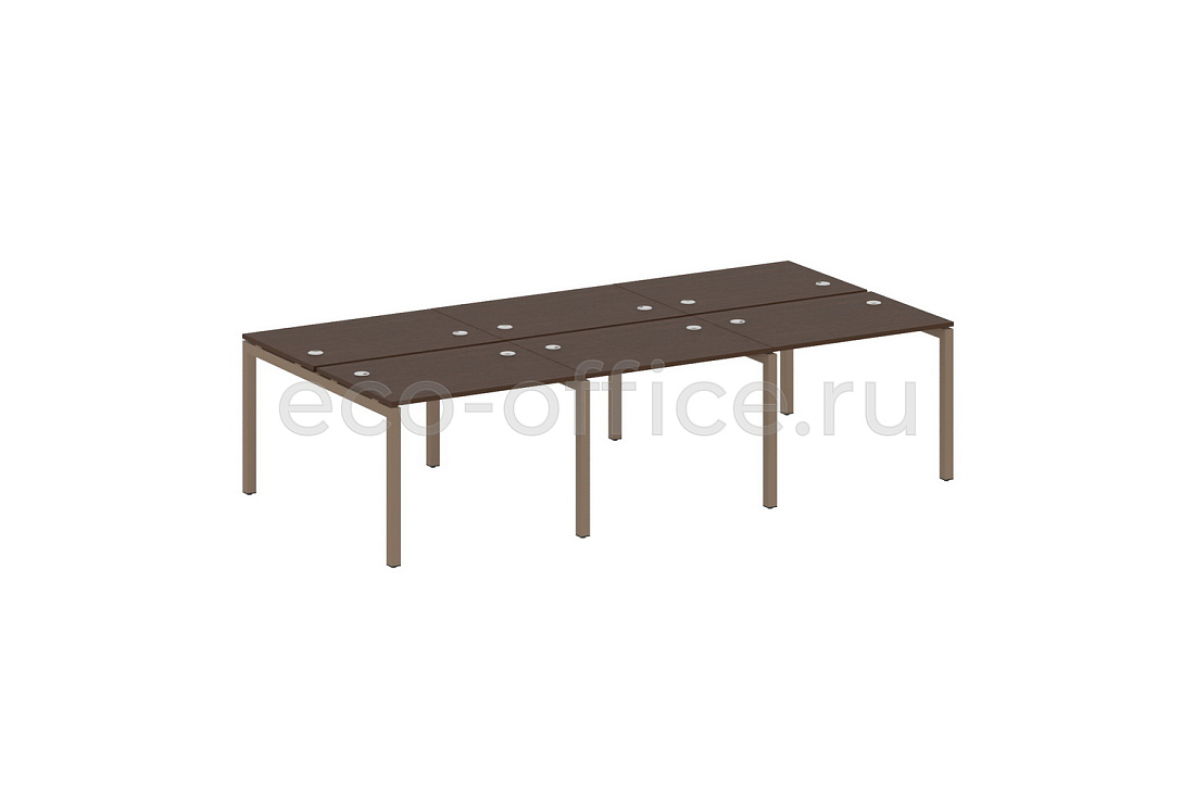 Рабочая станция на 6 рабочих мест METAL SYSTEM QUATTRO 5x5 50БП.СМ-6.1 Венге Цаво / Мокко металл  стоимость