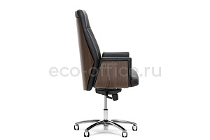 Кресло руководителя Profoffice ZEUS A Орех Чёрная кожа фото