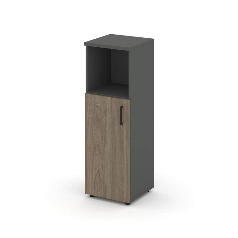 шкаф средний узкий style project sn.stu.e-201(l) антрацит/вяз благородный/черный ручки фото