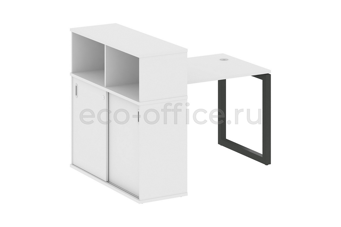 Стол письменный с опорным шкафом-купе METAL SYSTEM QUATTRO 5x5 50БО.РС-СШК-3.1 Белый / Антрацит металл  стоимость