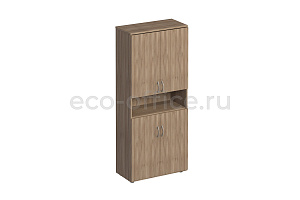 Шкаф для документов закрытый с нишей КОМФОРТ К.374 Дуб Шамони Тёмный фото
