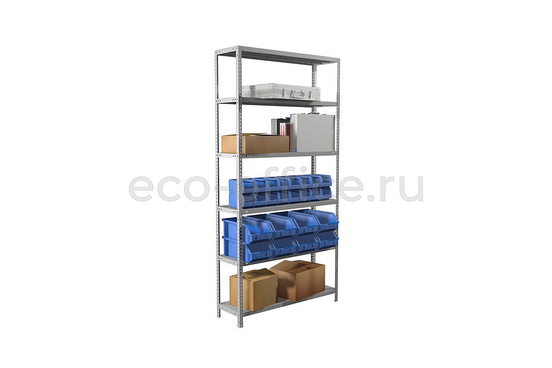 Стеллаж металлический (6 полок) MS STANDART 220/100X30/6 Серый RAL 7038  стоимость