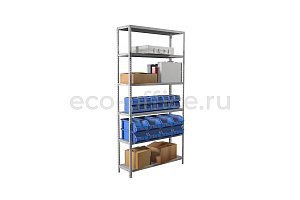 Стеллаж металлический (6 полок) MS STANDART 220/100X30/6 Серый RAL 7038 фото