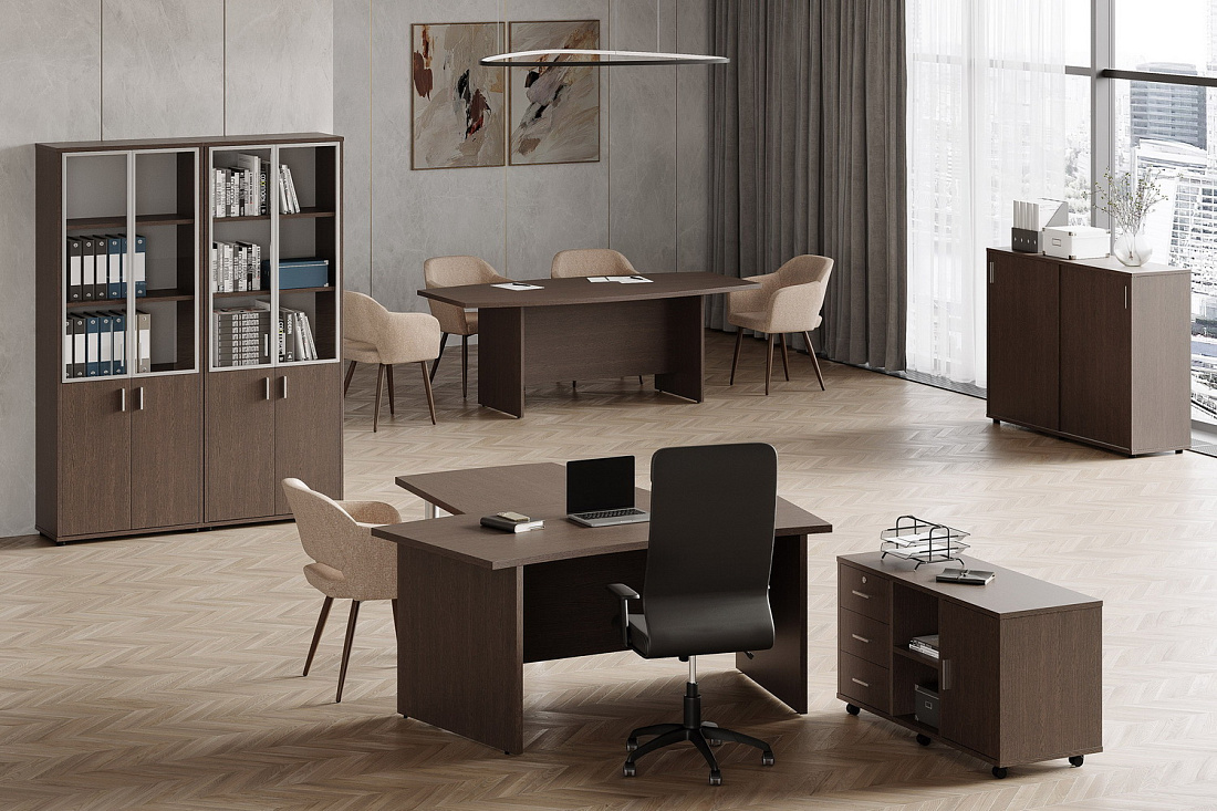 кабинет руководителя grand дуб тёмный фото