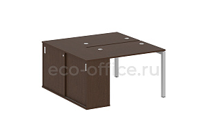 Рабочая станция с опорным шкафом-купе METAL SYSTEM QUATTRO 5X5 50БП.РС-СШК-1.1 Венге Цаво / Серый металл фото