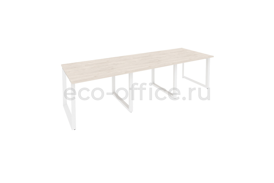 Стол переговорный (3 столешницы) ONIX O.MO-PRG-3.1 Денвер Светлый / Белый металл  купить в Москве