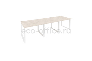 Стол переговорный (3 столешницы) ONIX O.MO-PRG-3.1 Денвер Светлый / Белый металл фото