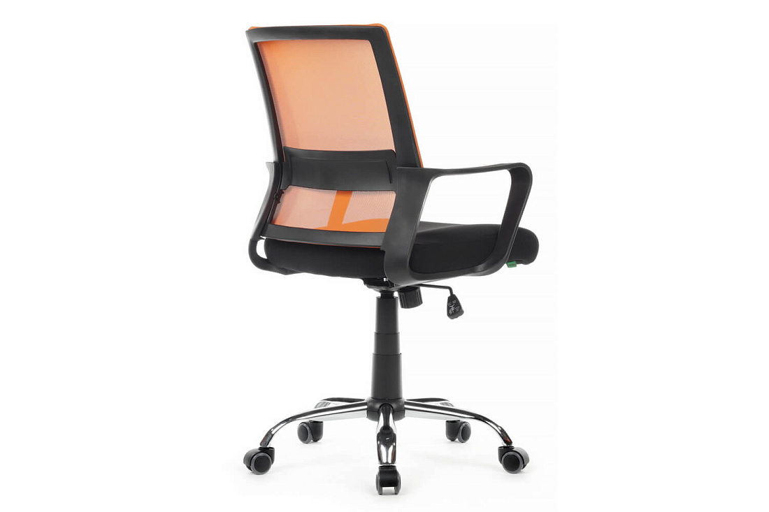 кресло rv chair mint 1029mb оранжевая сетка / чёрная ткань фото