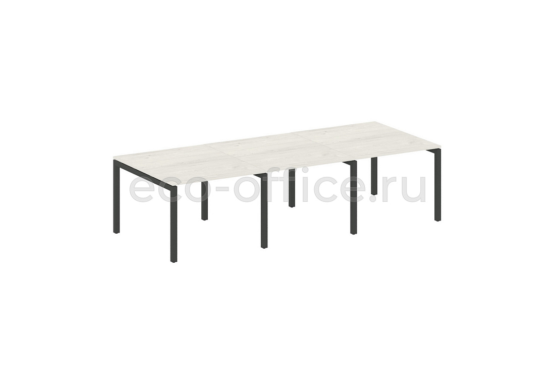 Стол переговорный (3 столешницы) METAL SYSTEM QUATTRO 5x5 50БП.ПРГ-3.1 Дуб Наварра / Антрацит металл   стоимость