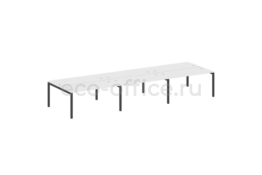 Рабочая станция на 6 рабочих мест METAL SYSTEM QUATTRO 5x5 50БП.СМ-6.4 Белый / Антрацит металл  стоимость