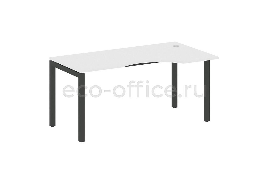 Стол криволинейный правый METAL SYSTEM QUATTRO 5x5 50БП.СА-1 Пр Белый / Антрацит металл купить в Москве