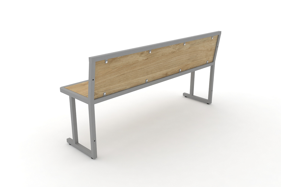 Скамья учебная трехместная DESK DK-1500L Тиквуд Светлый / Серый Металл  стоимость