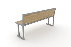Скамья учебная трёхместная DESK DK-1500L Тиквуд Светлый / Серый металл фото