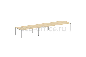 Стол переговорный (3 столешницы) METAL SYSTEM QUATTRO 4x4 40БП.ПРГ-3.5 Акация Лорка / Серый металл фото