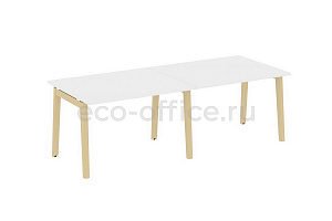 Стол переговорный (2 столешницы) ONIX WOOD OW.PRG-2.2 Белый Бриллиант / Дуб Светлый фото
