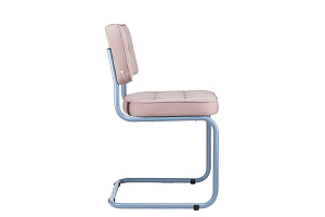 Конференц-кресло ECO-CHAIR COLOMBO Comfort CLM-05 Розовый велюр / Синий пудровый металл фото