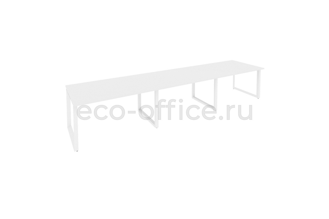 Стол переговорный (3 столешницы) ONIX O.MO-PRG-3.3 Белый Бриллиант / Белый металл  купить в Москве