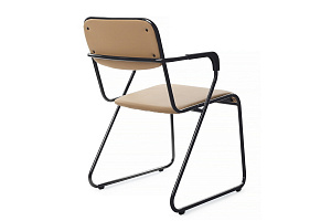 Кресло RV Chair NIX PLUS OMKL-04B Бежевая экокожа / Чёрный металл фото