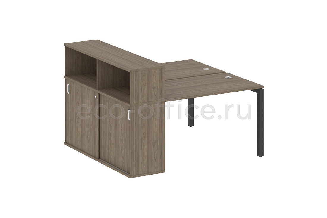 Рабочая станция с опорным шкафом-купе METAL SYSTEM QUATTRO 5x5 50БП.РС-СШК-2.2 Вяз Благородный / Антрацит металл  купить в Москве