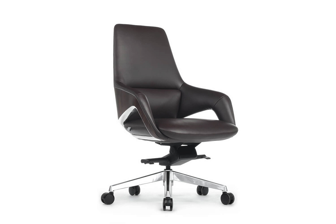 Кресло руководителя RV Design AURA-M FK005-B Тёмно-коричневая кожа купить в Москве