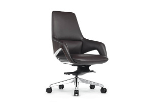 Кресло руководителя RV Design AURA-M FK005-B Тёмно-коричневая кожа фото